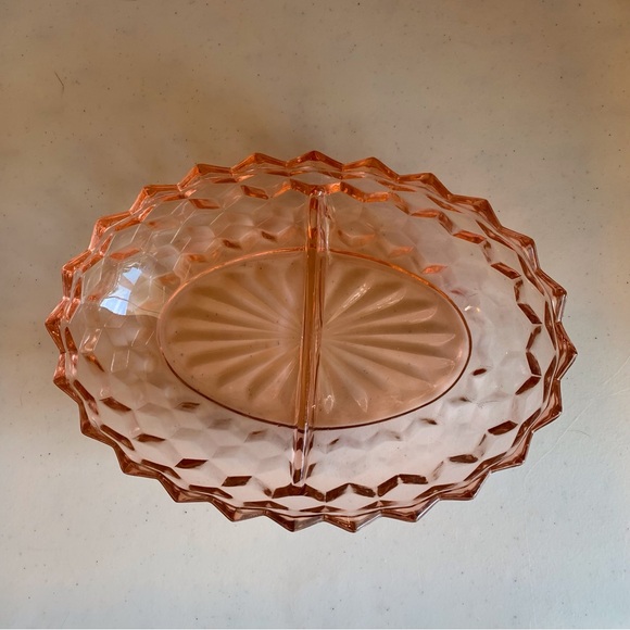 Whitehall Peach Colony Divided Oval Vegetable Serving Dish Bowl MCM - Picture 5 of 5